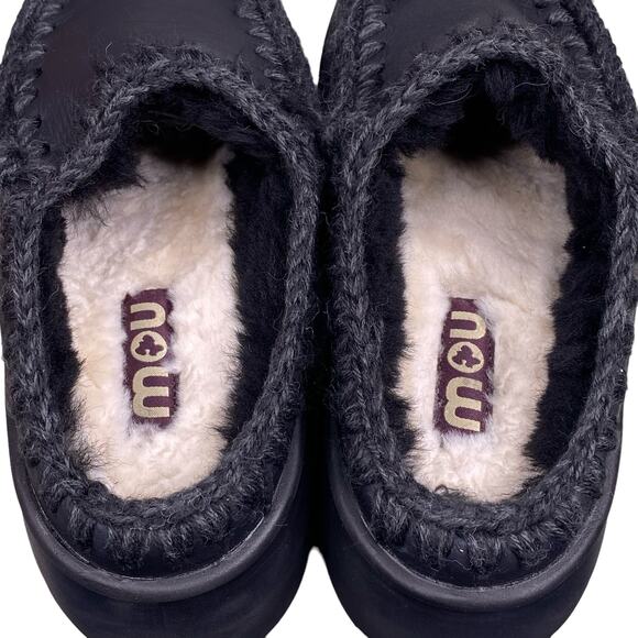 COPY - Mou X Anthropologie Eskimo Clog Twist Black Platform Clog Size 40 US 9/9… - Picture 10 of 11